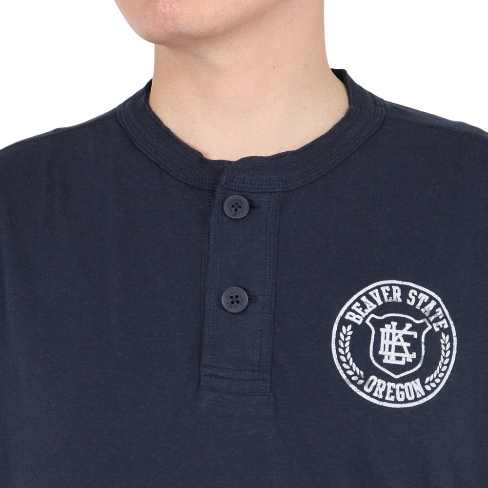 エルケクス（ELKEX）（メンズ）半袖Tシャツ HENLEY Stamp EKM5S10029 NVY