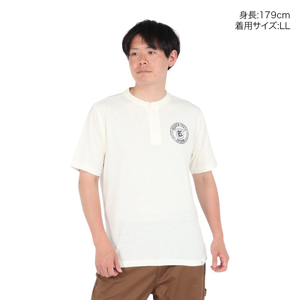 エルケクス（ELKEX）（メンズ）半袖Tシャツ HENLEY Stamp EKM5S10029 OWHT