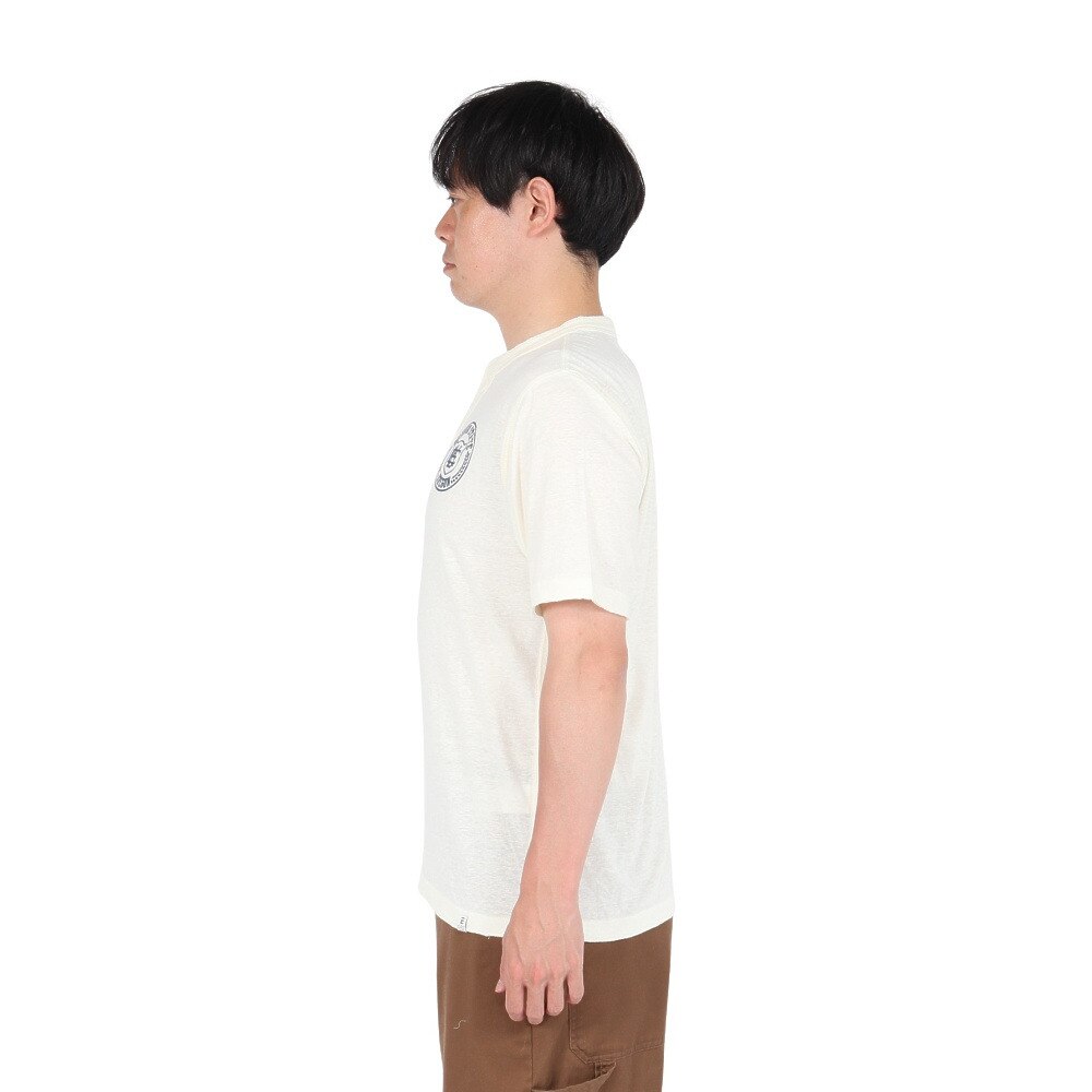 エルケクス（ELKEX）（メンズ）半袖Tシャツ HENLEY Stamp EKM5S10029 OWHT