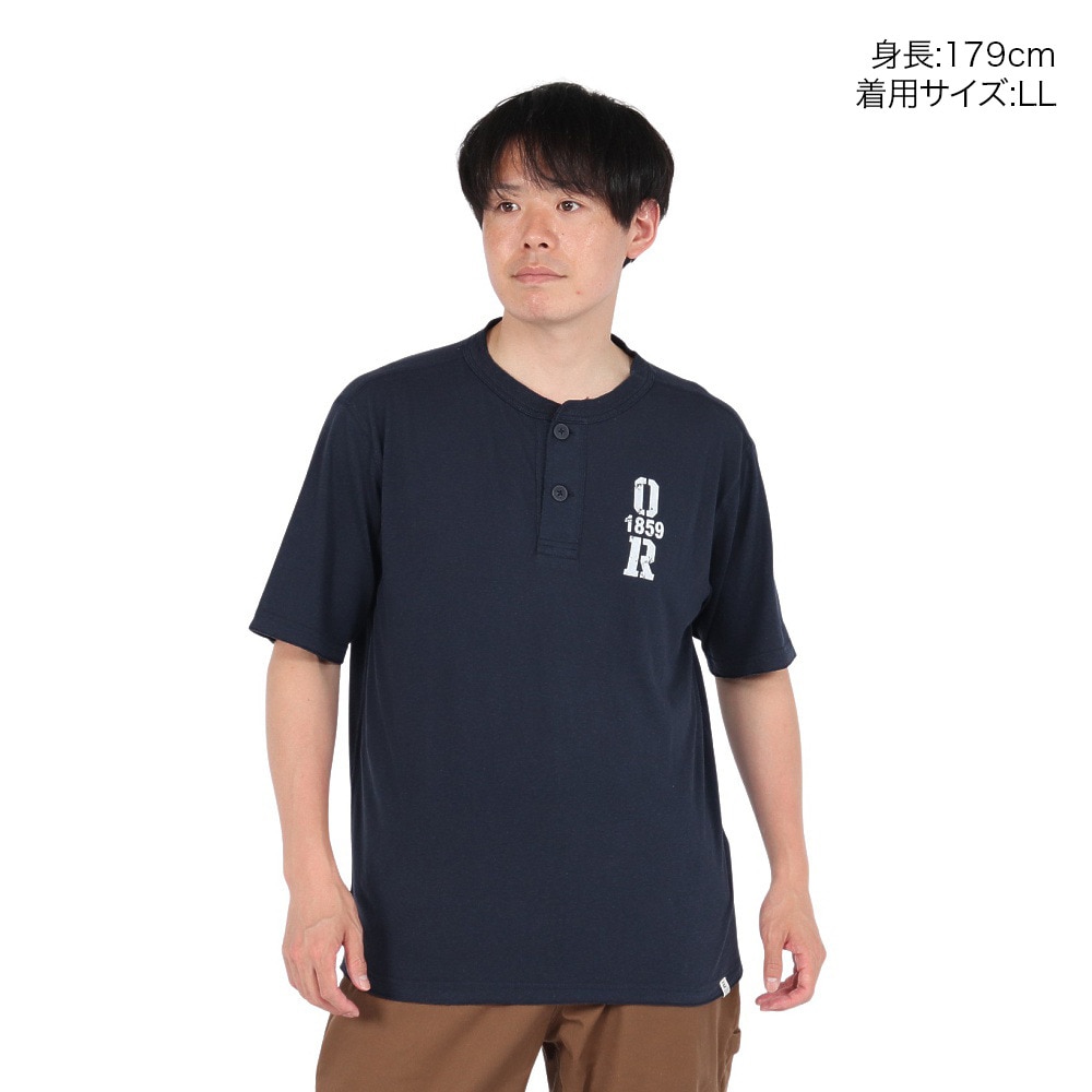 エルケクス（ELKEX）（メンズ）半袖Tシャツ HENLEY O1859R EKM5S10030 NVY
