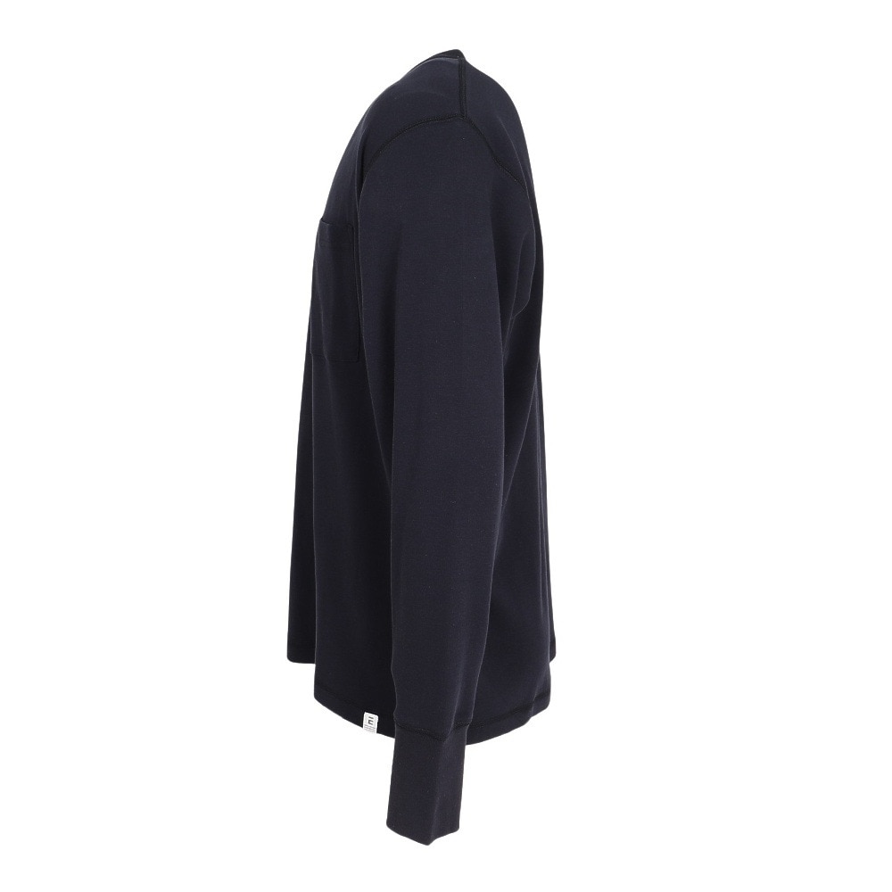 エルケクス（ELKEX）（メンズ）無地 ソフト クルー 長袖Tシャツ EKM5FA0001 BLK