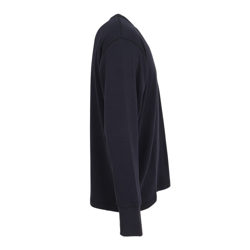 エルケクス（ELKEX）（メンズ）無地 ソフト クルー 長袖Tシャツ EKM5FA0001 BLK
