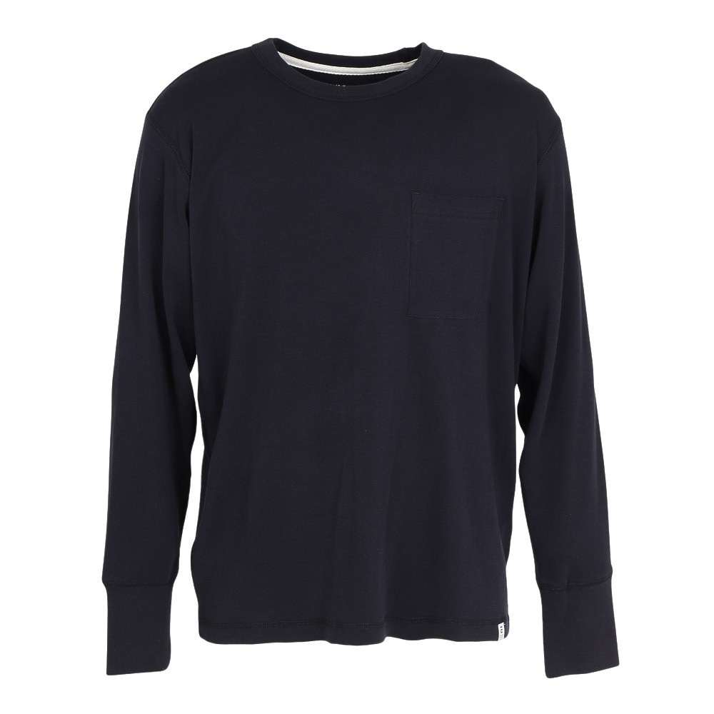 エルケクス（ELKEX）（メンズ）無地 ソフト クルー 長袖Tシャツ EKM5FA0001 BLK