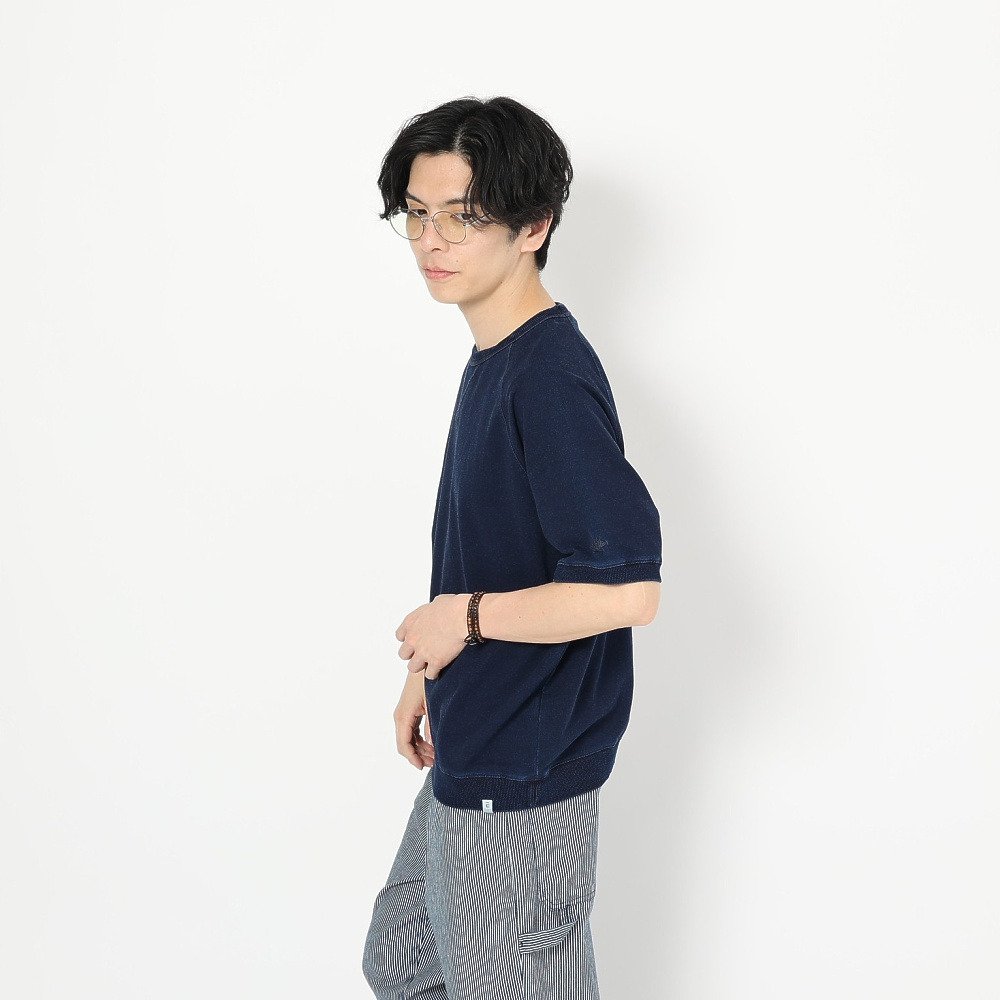 エルケクス（ELKEX）（メンズ）半袖 インディゴ クルーネック シャツ