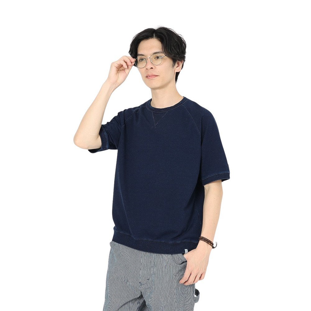 エルケクス（ELKEX）（メンズ）半袖 インディゴ クルーネック シャツ