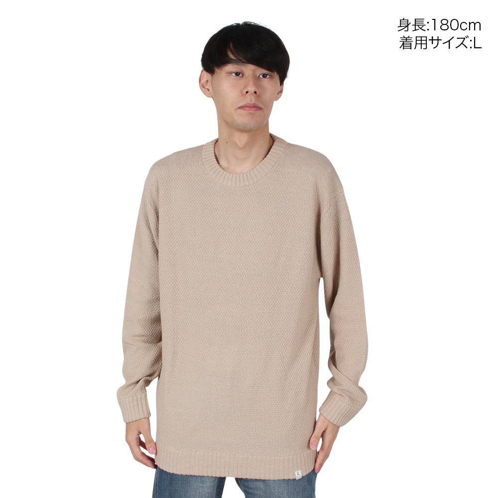 エルケクス（ELKEX）（メンズ）ポップコーン ニット クルーネック セーター EKM4FA0012 BEG