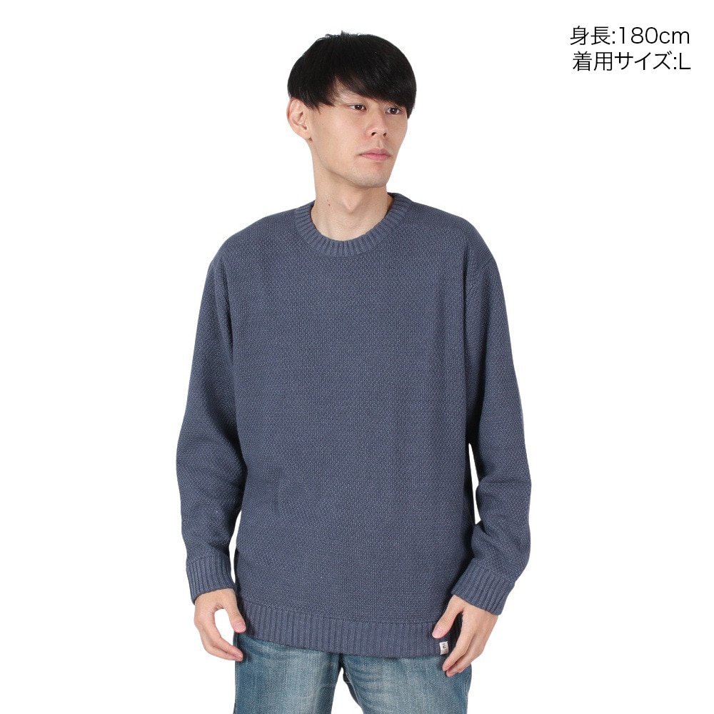 エルケクス（ELKEX）（メンズ）ポップコーンニット クルーネック EKM4FA0012 BLU