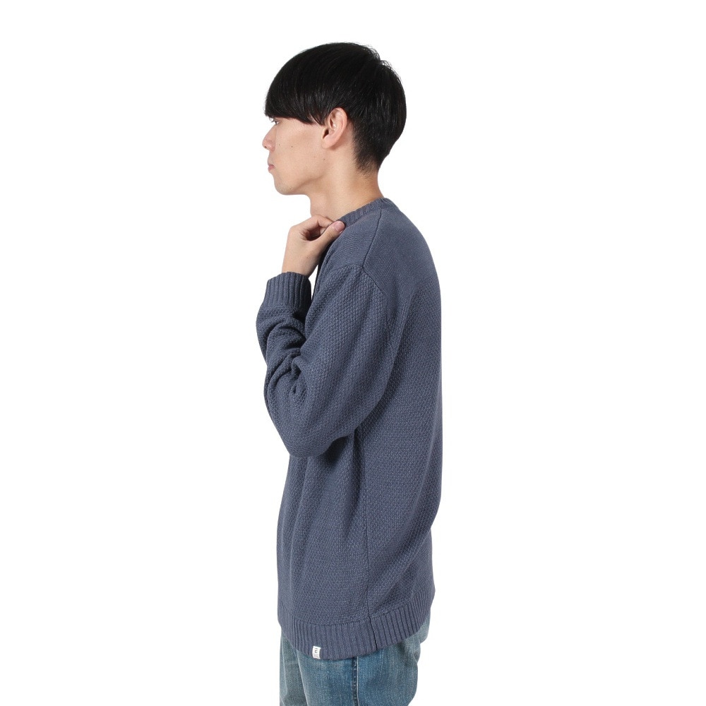 エルケクス（ELKEX）（メンズ）ポップコーンニット クルーネック EKM4FA0012 BLU