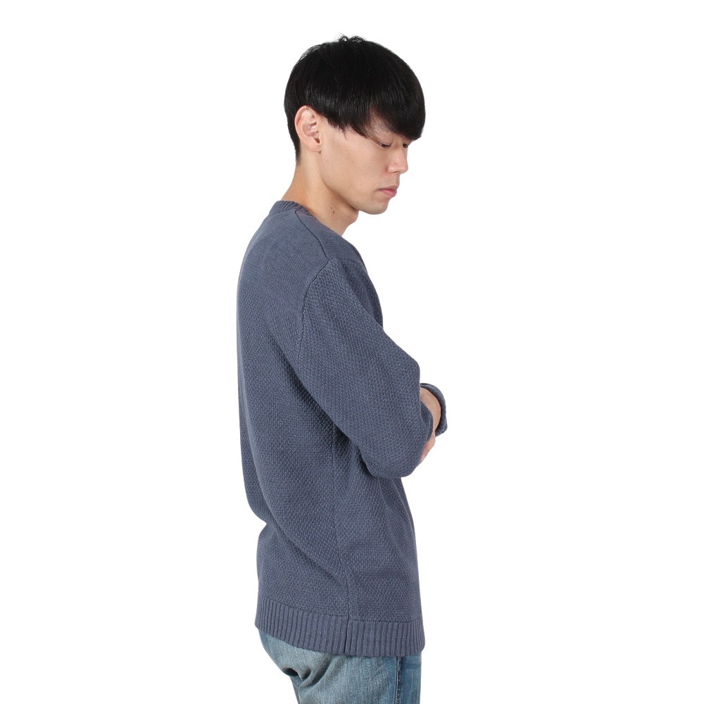 エルケクス（ELKEX）（メンズ）ポップコーンニット クルーネック EKM4FA0012 BLU