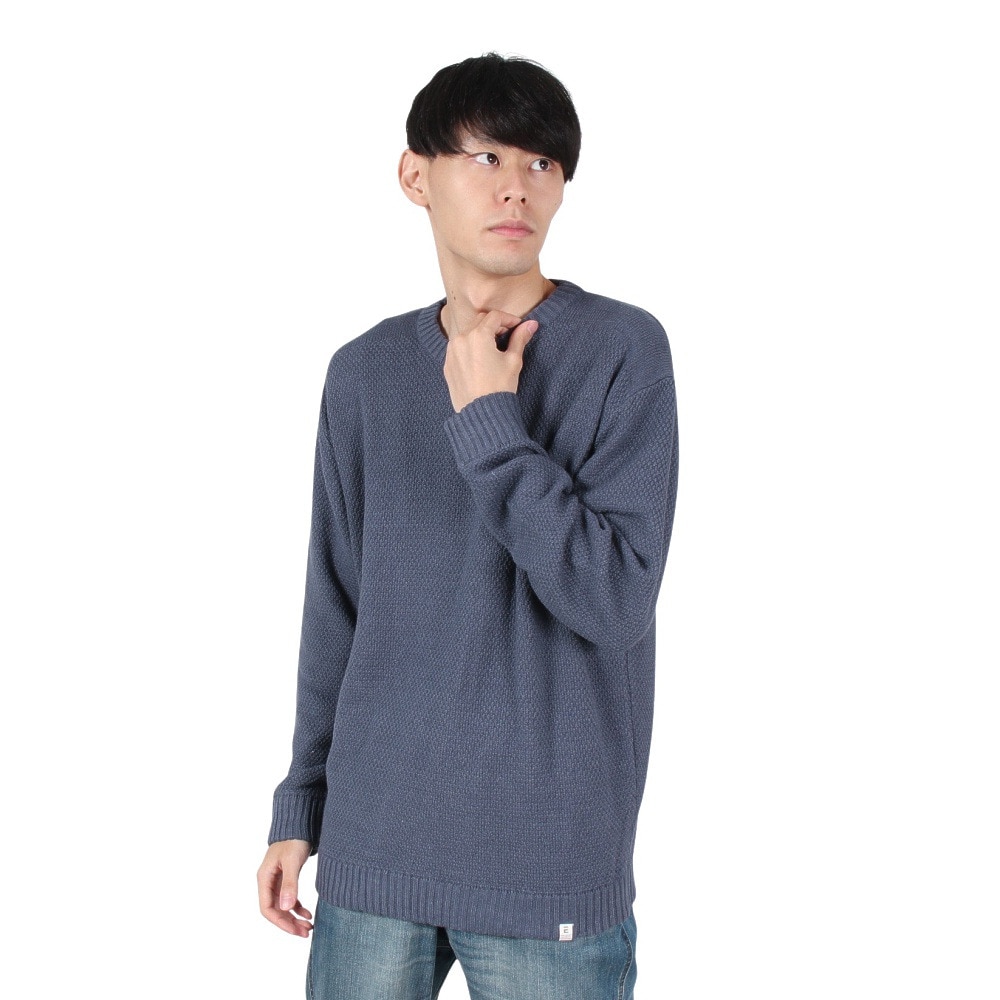 エルケクス（ELKEX）（メンズ）ポップコーンニット クルーネック EKM4FA0012 BLU