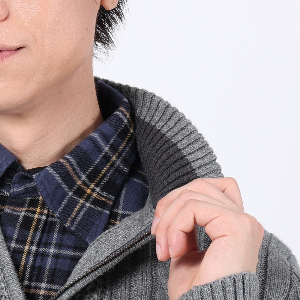 エルケクス（ELKEX）（メンズ）ニット STAND 長袖ハーフジップ EKM3FA0006 CGRY