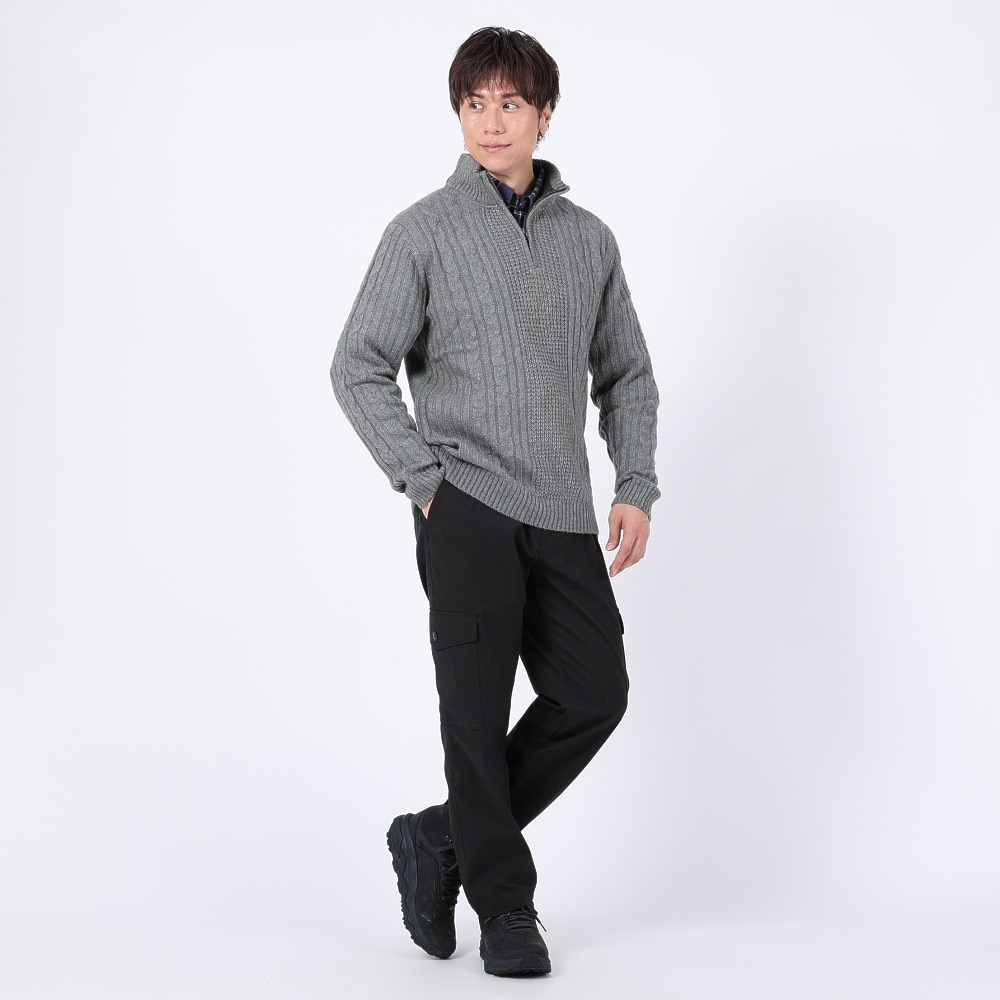 エルケクス（ELKEX）（メンズ）ニット STAND 長袖ハーフジップ EKM3FA0006 CGRY
