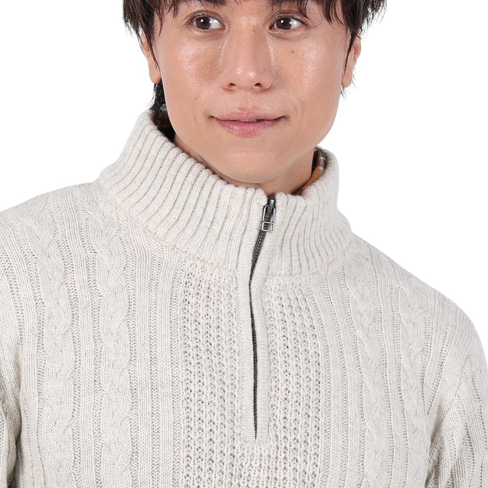 エルケクス（ELKEX）（メンズ）ニット STAND 長袖ハーフジップ EKM3FA0006 IVR