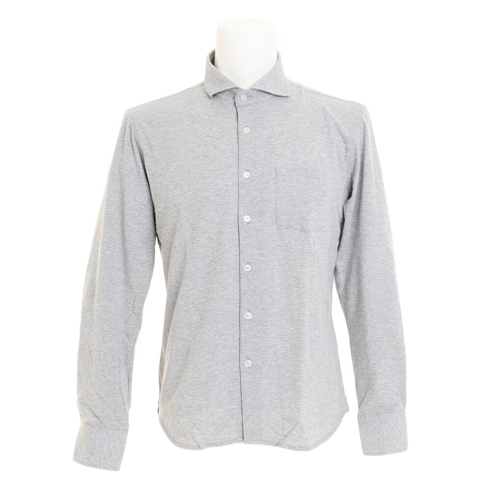  【多少の傷汚れありの為大奉仕】ワイドカラーニットシャツ 871T8TJ3367 L.GRY オンライン価格