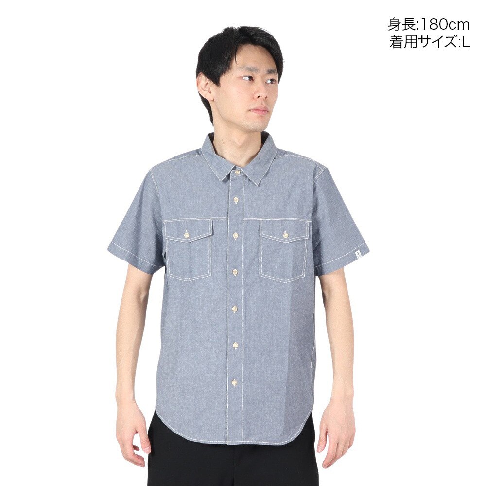 エルケクス（ELKEX）（メンズ）DUNGAREE 半袖シャツ EKM2SP4217 IBLU