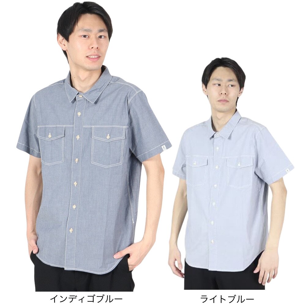 エルケクス（ELKEX）（メンズ）DUNGAREE 半袖シャツ EKM2SP4217 LBLU