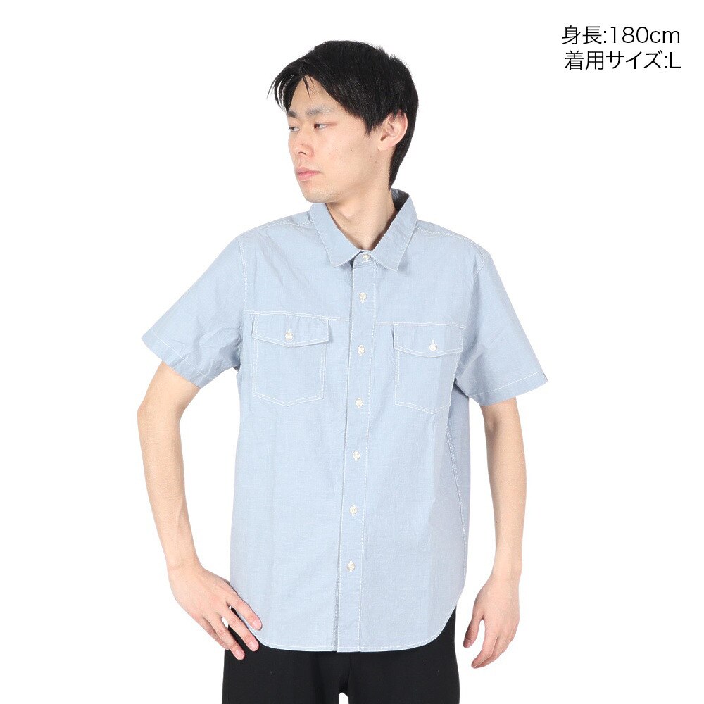 エルケクス（ELKEX）（メンズ）DUNGAREE 半袖シャツ EKM2SP4217 LBLU