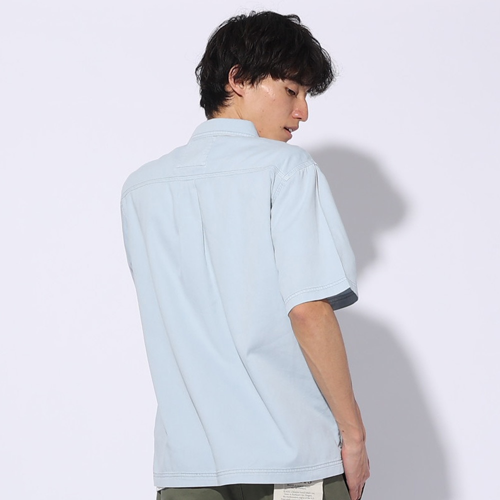 エルケクス（ELKEX）（メンズ）GARMENT DYE 半袖シャツ EKM4S10003 LBLU