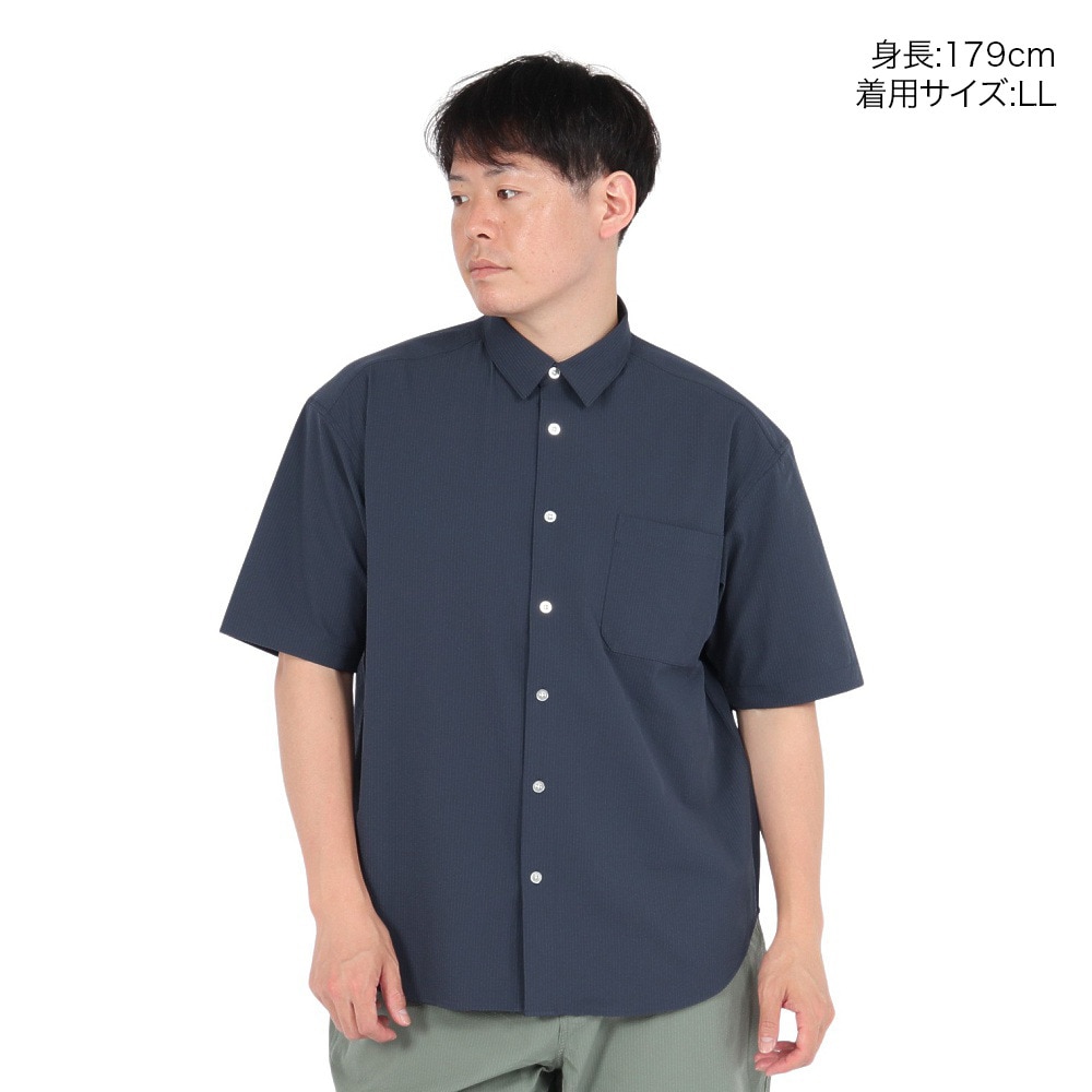 エルケクス（ELKEX）（メンズ）SUKKER 半袖シャツ EKM5S10033 NVY