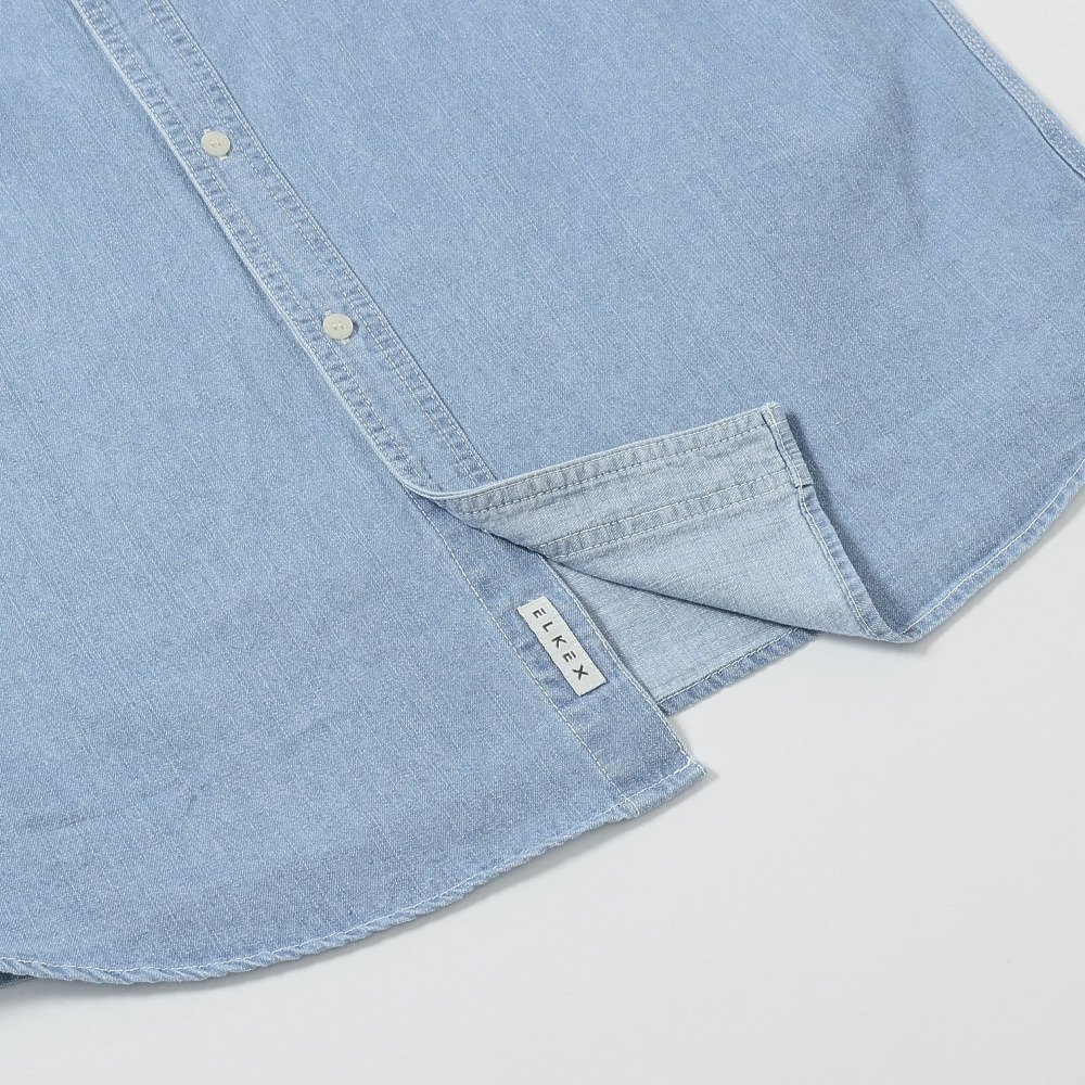 エルケクス（ELKEX）（メンズ）ダンガリー 半袖シャツ EKM6S10003 LBLU