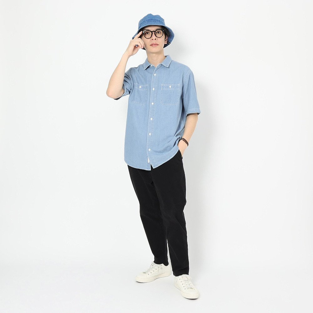 エルケクス（ELKEX）（メンズ）ダンガリー 半袖シャツ EKM6S10003 LBLU