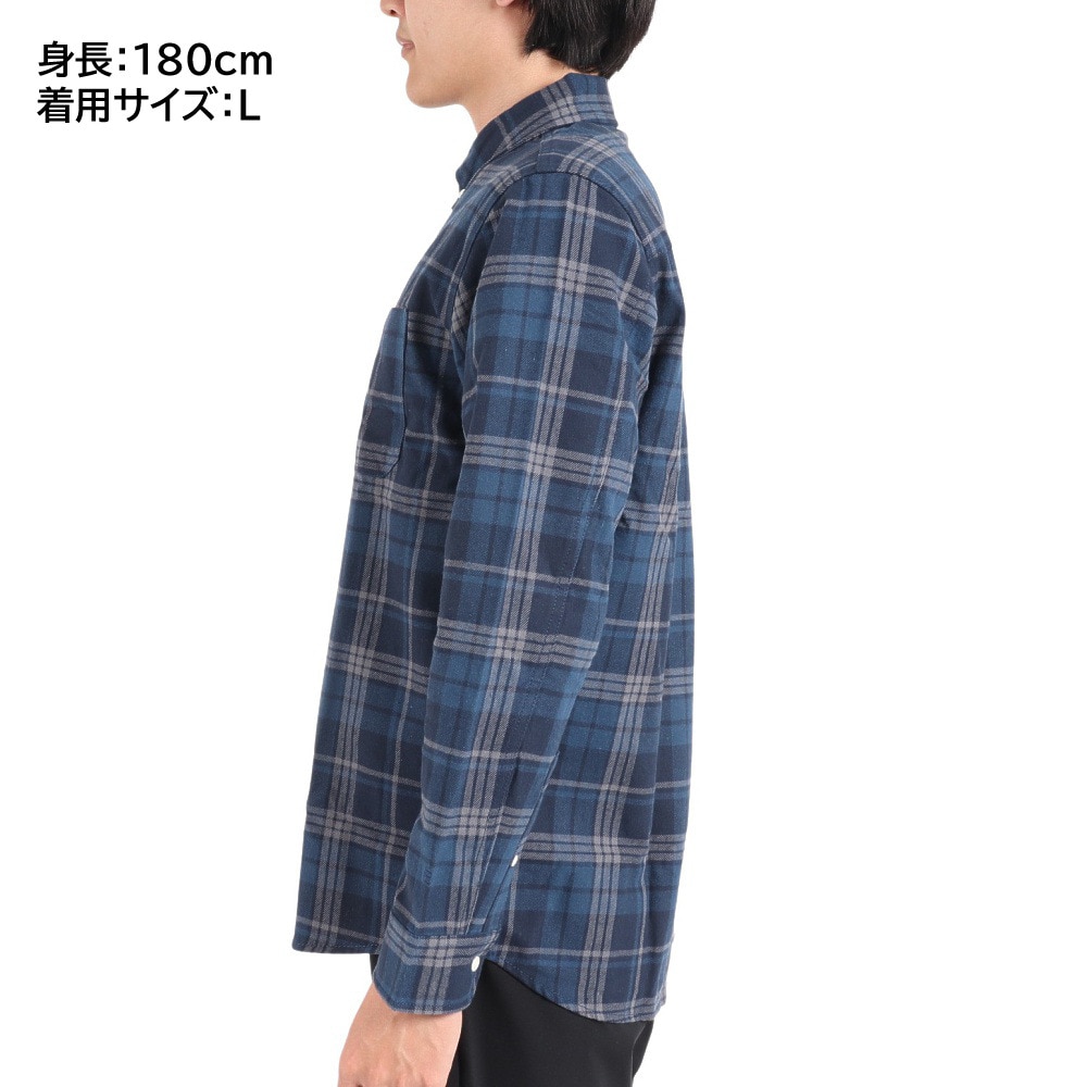 エルケクス（ELKEX）（メンズ）長袖フランネルシャツ EKM3FA0017 BLU