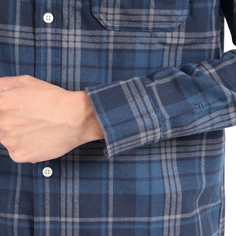 エルケクス（ELKEX）（メンズ）長袖フランネルシャツ EKM3FA0017 BLU