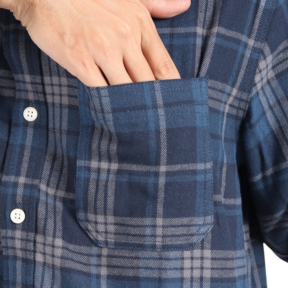 エルケクス（ELKEX）（メンズ）長袖フランネルシャツ EKM3FA0017 BLU