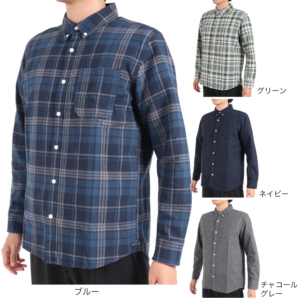 エルケクス（ELKEX）（メンズ）長袖フランネルシャツ EKM3FA0017 NVY