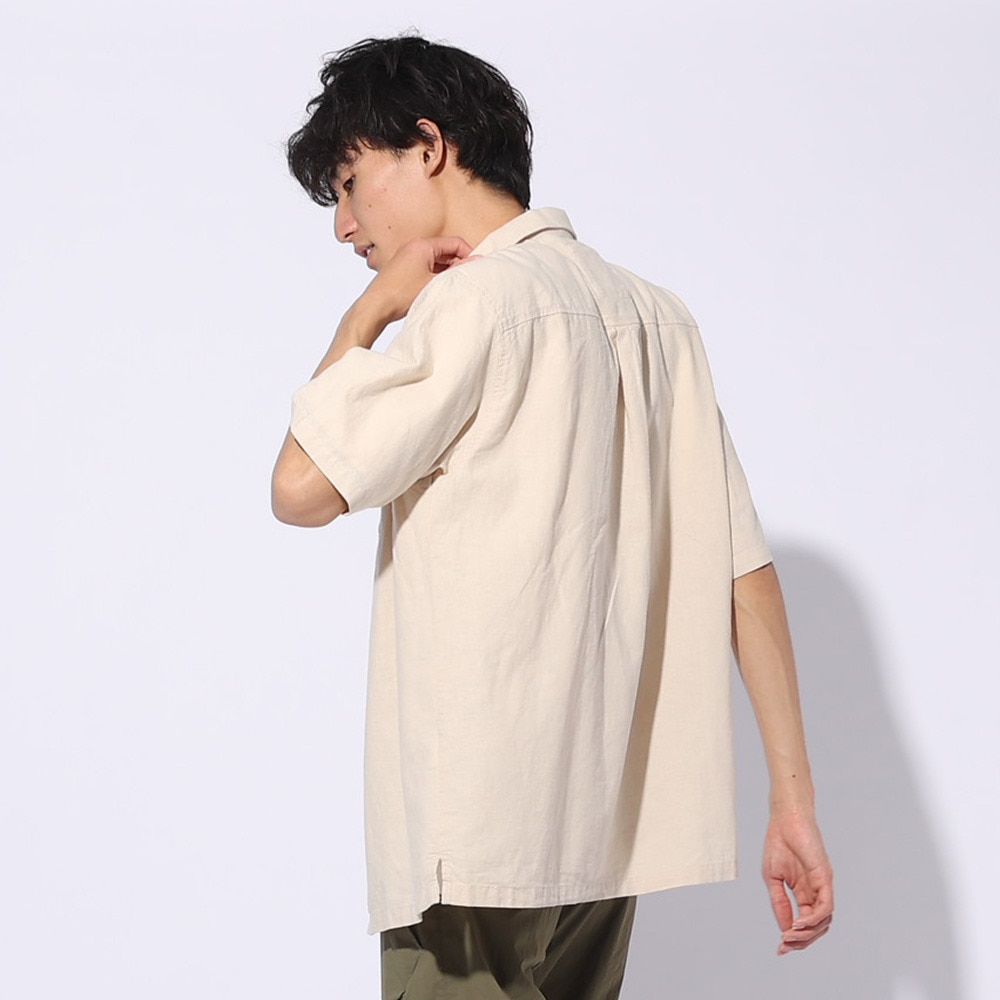 エルケクス（ELKEX）（メンズ）LINEN OPEN 半袖シャツ EKM4S10004 BEG