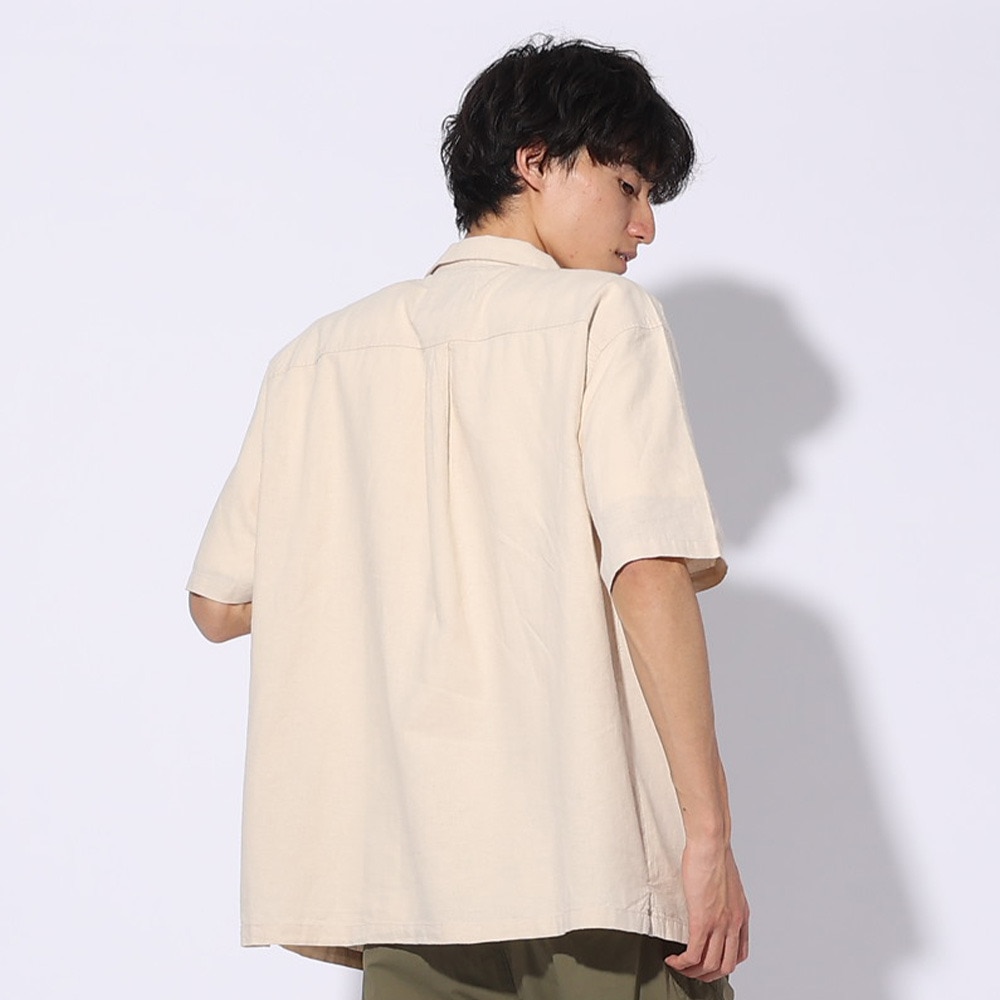 エルケクス（ELKEX）（メンズ）LINEN OPEN 半袖シャツ EKM4S10004 BEG