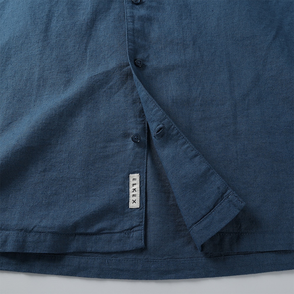 エルケクス（ELKEX）（メンズ）LINEN OPEN 半袖シャツ EKM4S10004 BLU