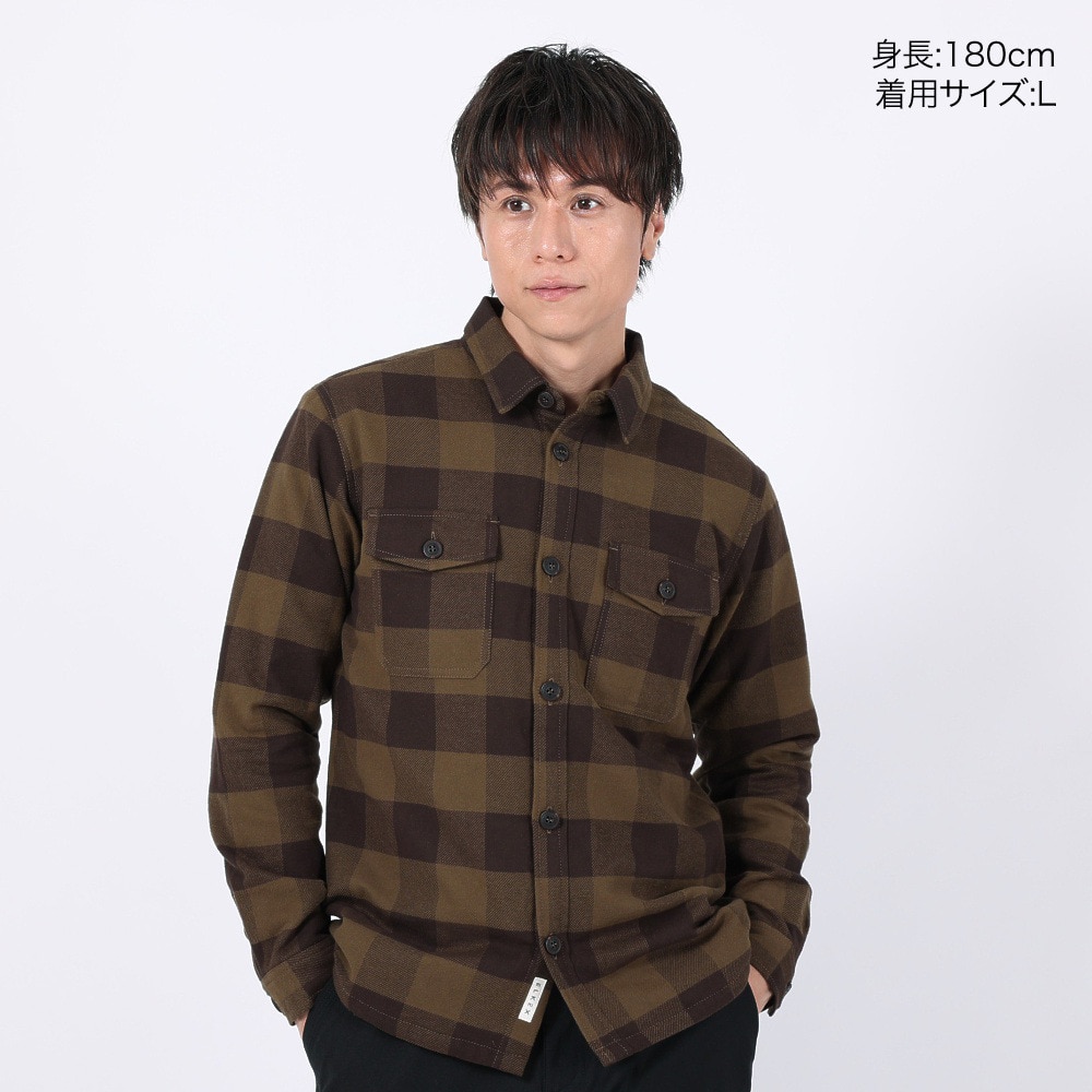 エルケクス（ELKEX）（メンズ）長袖 パディングシャツ EKM3FA0008 BRN