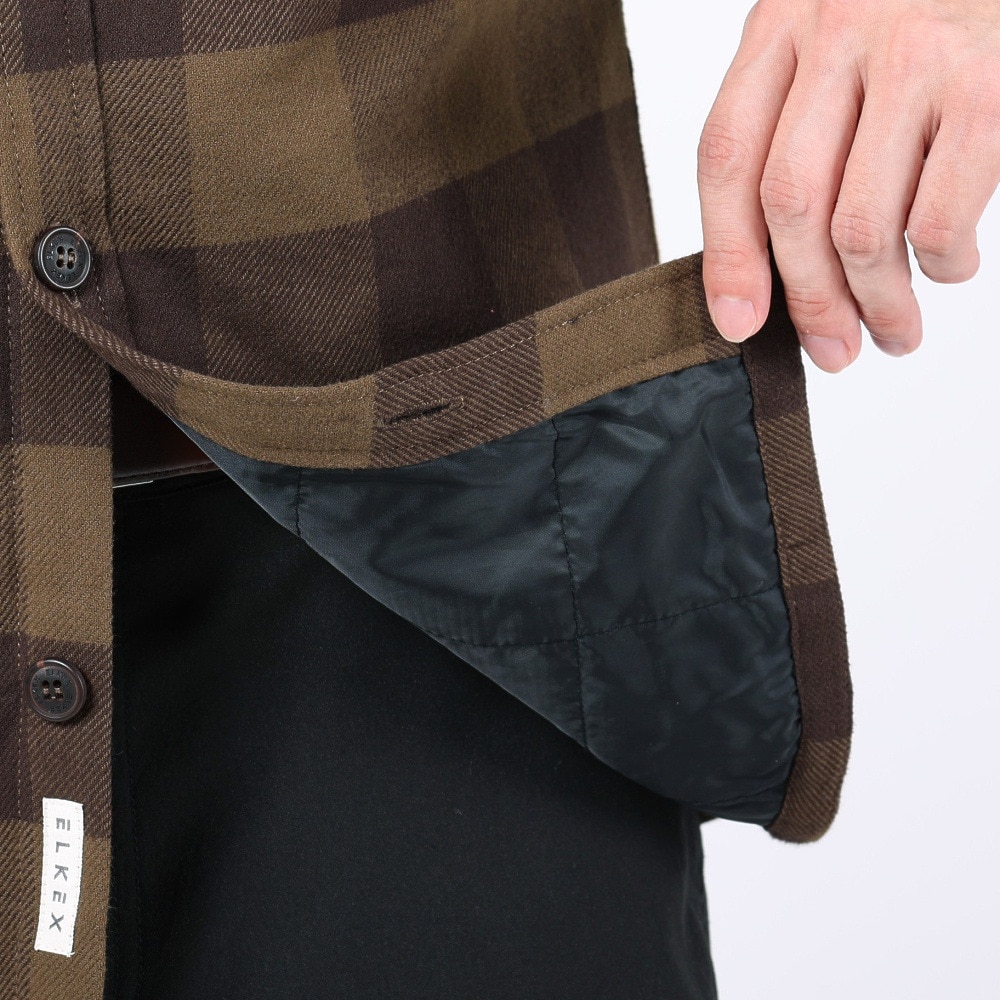 エルケクス（ELKEX）（メンズ）長袖 パディングシャツ EKM3FA0008 BRN