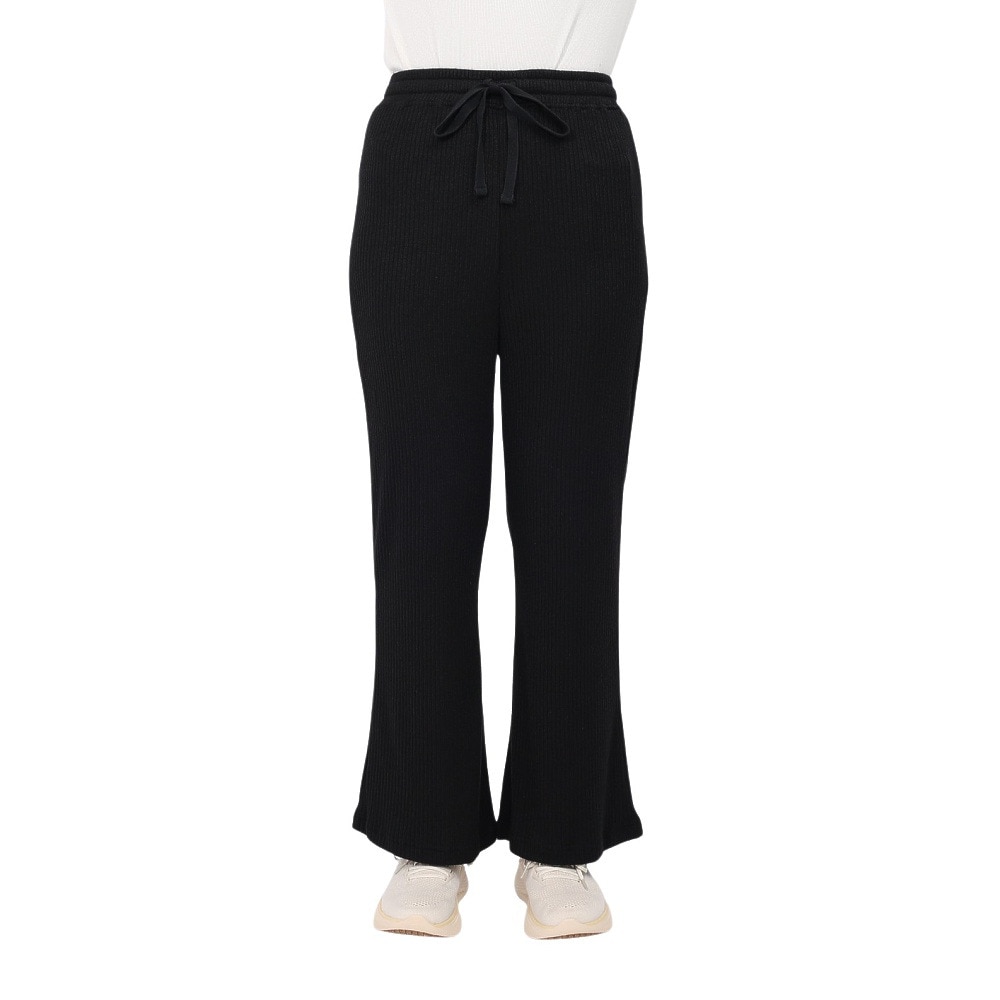 エルケクス（ELKEX）（レディース）リブ ワイドパンツ EKL4FA0021 BLK