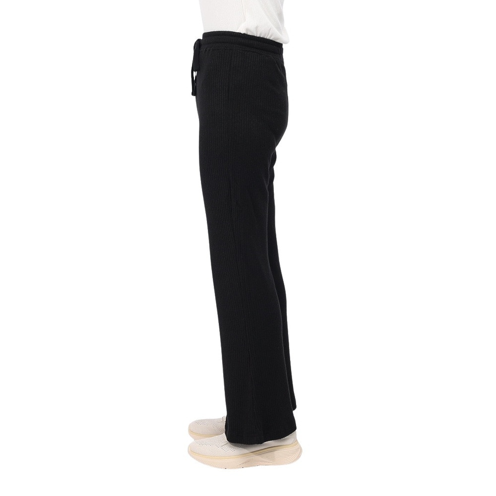 エルケクス（ELKEX）（レディース）リブ ワイドパンツ EKL4FA0021 BLK