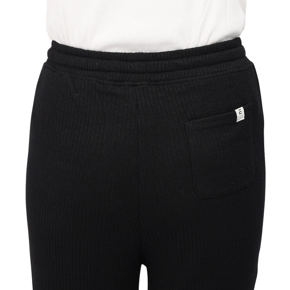 エルケクス（ELKEX）（レディース）リブ ワイドパンツ EKL4FA0021 BLK