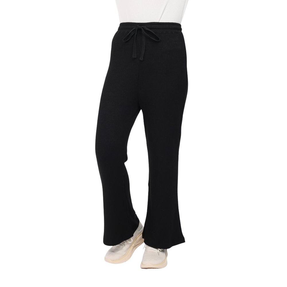 エルケクス（ELKEX）（レディース）リブ ワイドパンツ EKL4FA0021 BLK