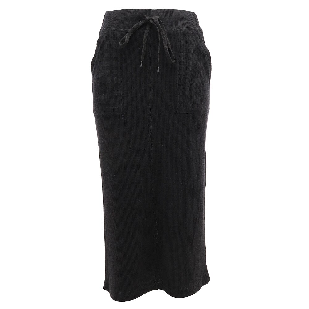  ワッフルロングスカート 872PA0HT3167 BLK