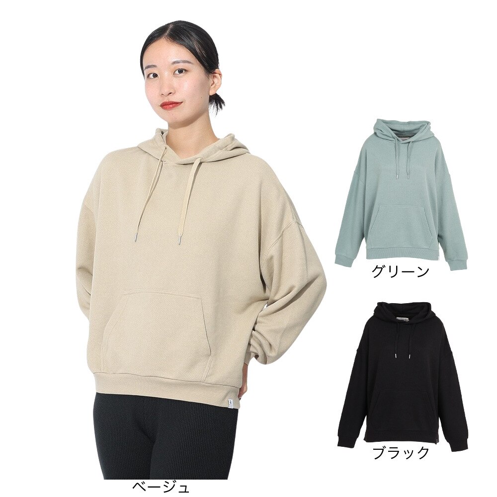 エルケクス（ELKEX）（レディース）ルーズフィット スウエットフーディー EKL2FA0008 BEG