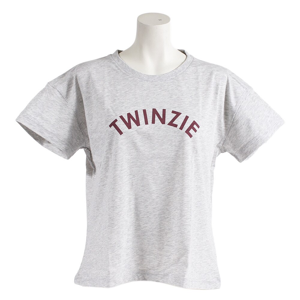  Tシャツ レディース 半袖 TWINZIE ロゴプリント 872Q8CD2052MGRY オンライン価格