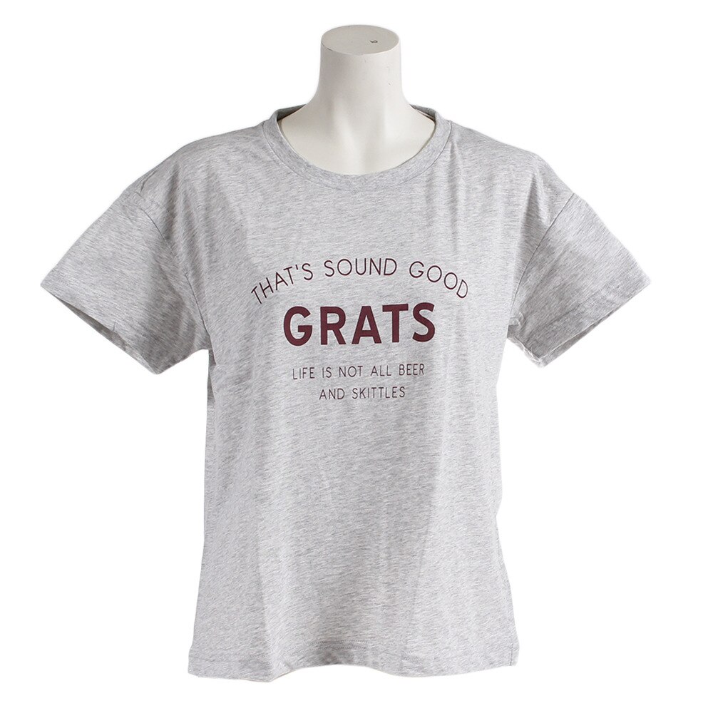  Tシャツ レディース 半袖 GRATS ロゴプリント 872Q8CD2054MGRY オンライン価格