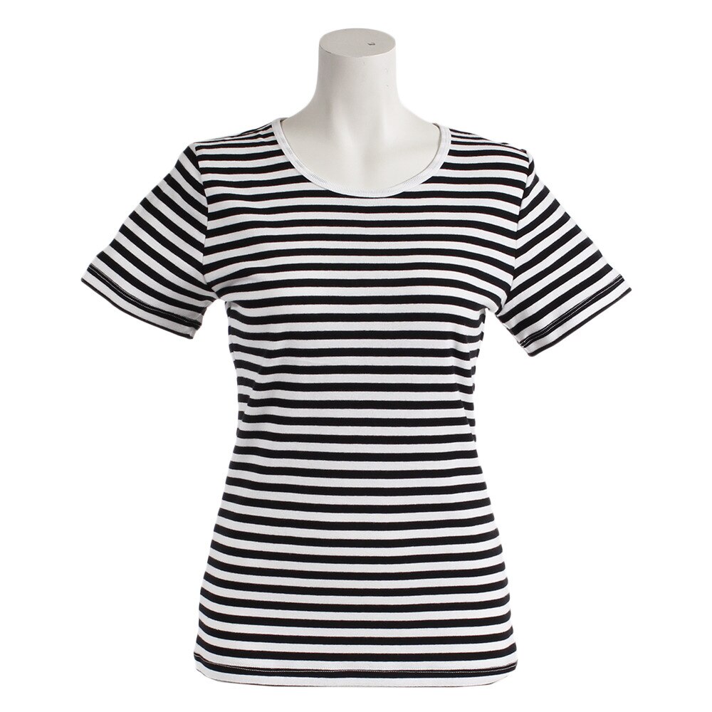  Tシャツ レディース 半袖 先染めボーダー 872Q8CD2046WHXBL