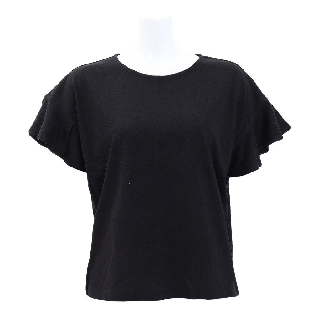  【多少の傷汚れありの為大奉仕】Tシャツ 半袖 袖フリルカットソー 872PA9CD6373BLK オンライン価格