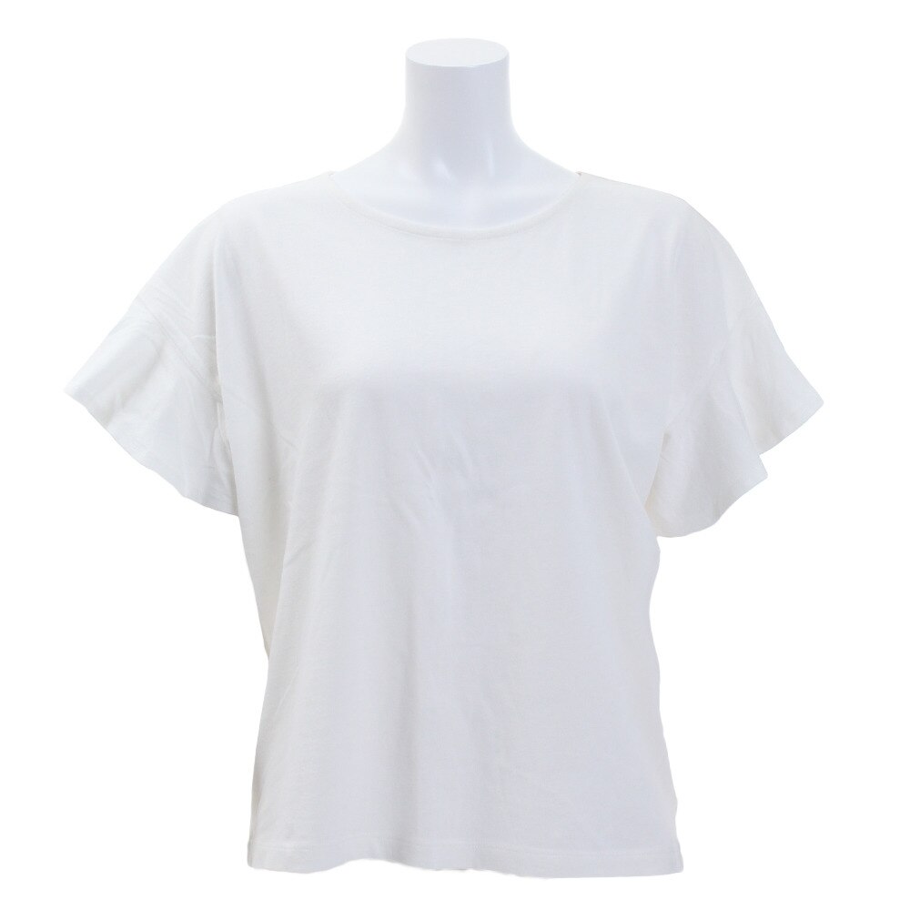  【多少の傷汚れありの為大奉仕】Tシャツ 半袖 袖フリルカットソー 872PA9CD6373OWHT オンライン価格