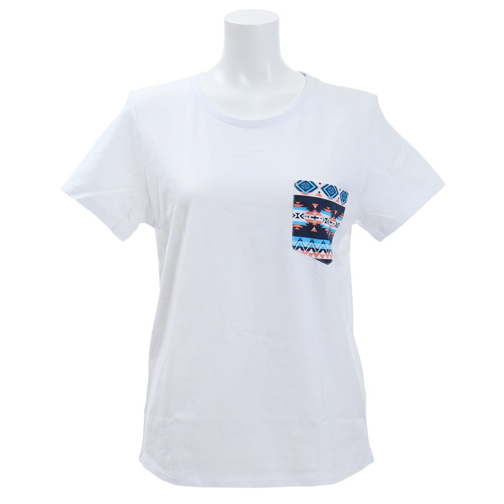  【多少の傷汚れありの為大奉仕】Tシャツ レディース 半袖 プリント 柄ポケット 872PA9JY6379WHT オンライン価格
