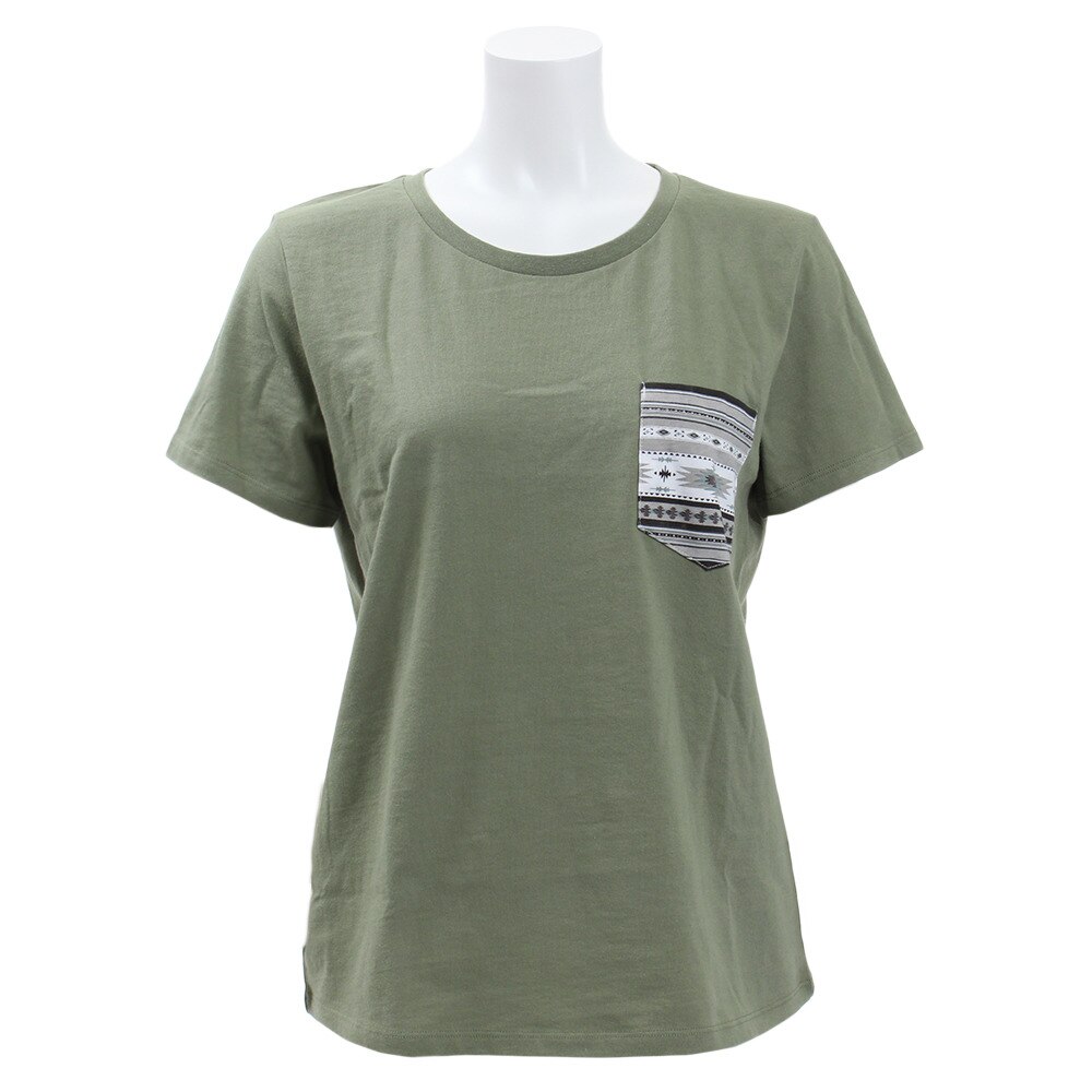  【多少の傷汚れありの為大奉仕】Tシャツ レディース 半袖 プリント 総柄ポケット 872PA9JY6380KHK オンライン価格