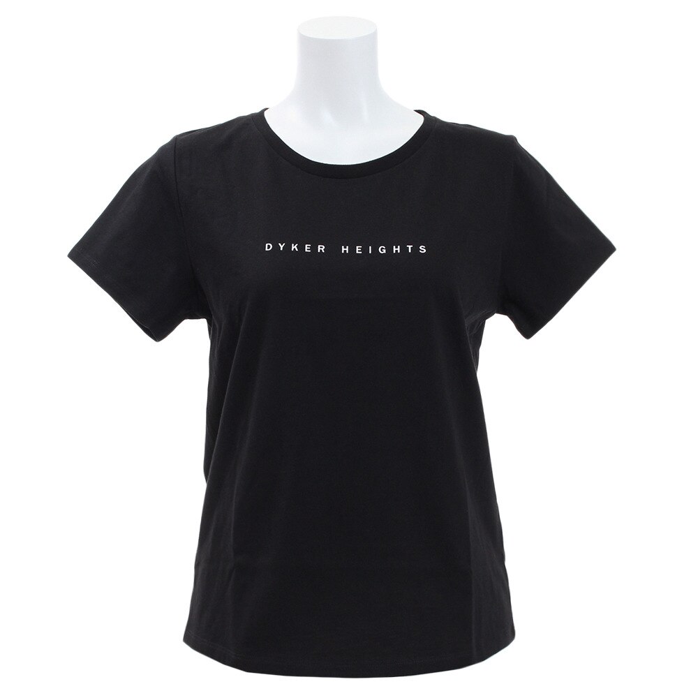  【多少の傷汚れありの為大奉仕】Tシャツ レディース 半袖 プリント ロゴ 872PA9JY6385BLK オンライン価格