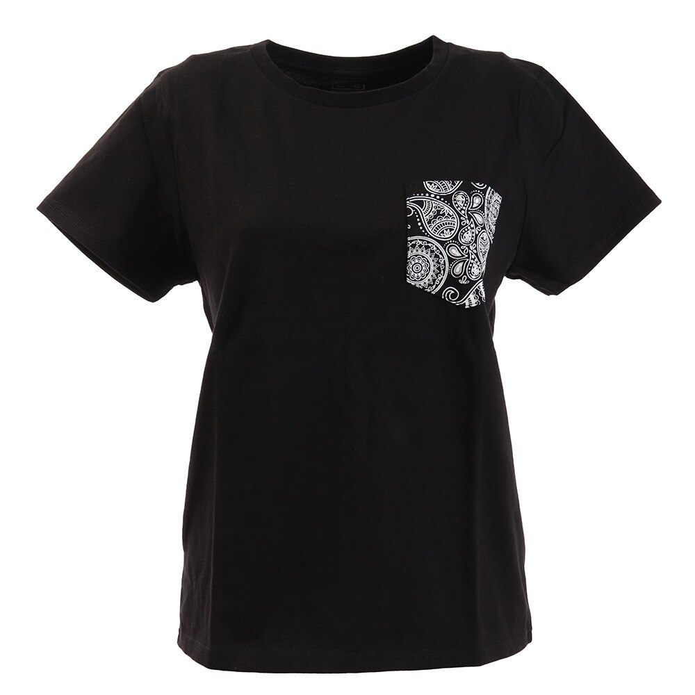 Tシャツ レディース 半袖 プリント ポケット柄 872PA0BGI3164BLK