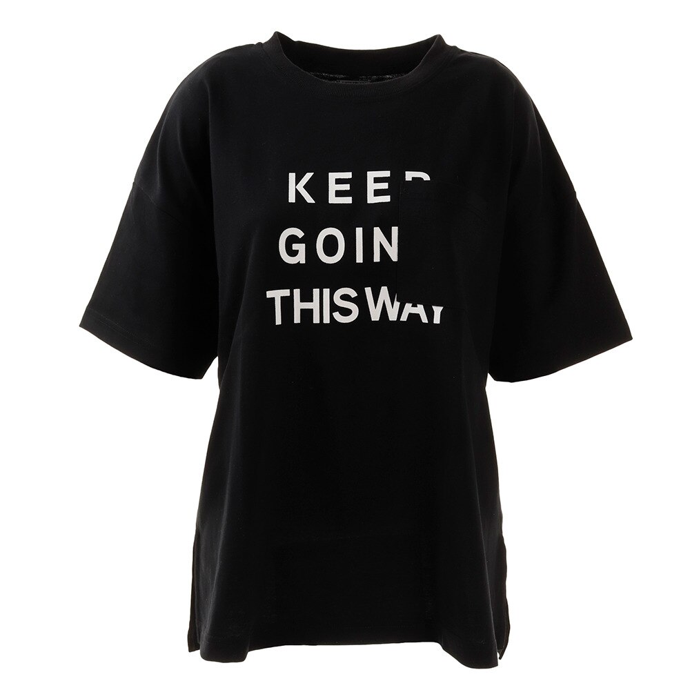  Tシャツ レディース 半袖 ポケットプリントビッグ 872PA0JY3155BLK